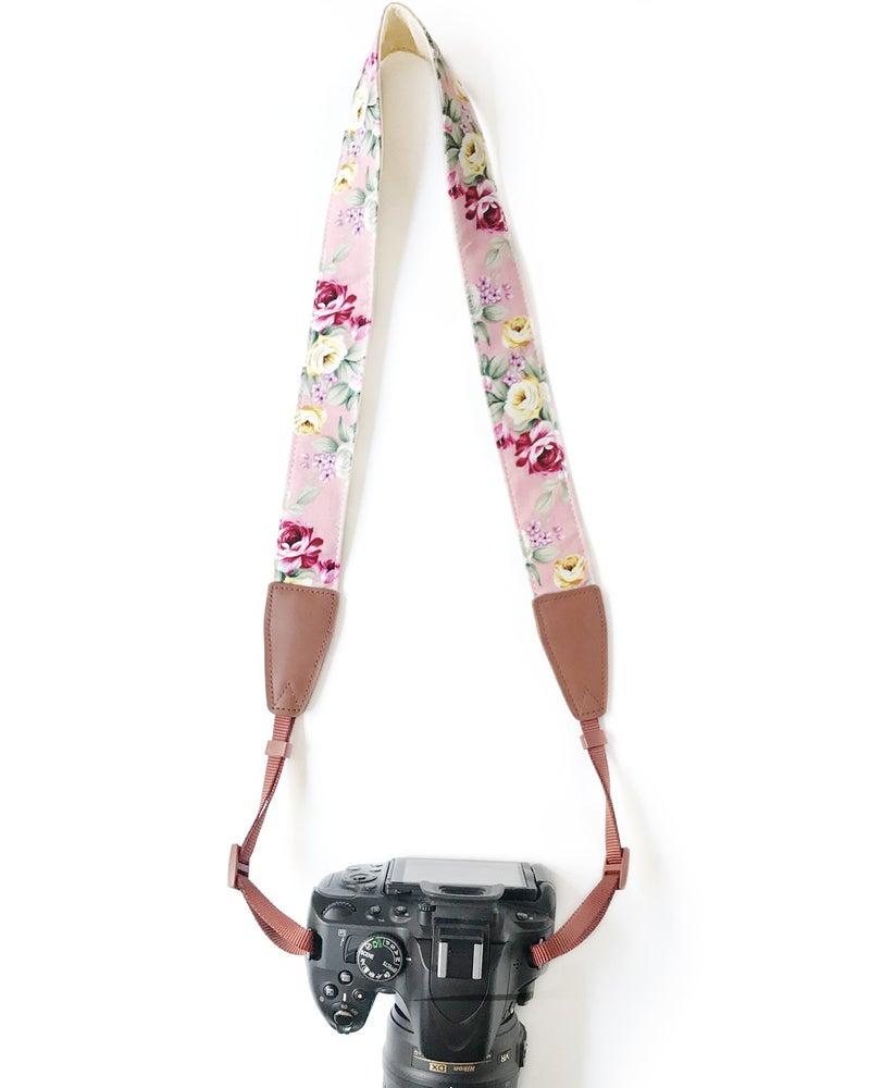 Alled Camera Strap Neck, Adjustable Vintage Floral PInk Camera Straps Shoulder Belt for Women/Men,Camera Strap for Nikon/Canon/Sony/Olympus/Samsung/Pentax ETC DSLR/SLR - Image 4